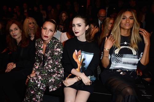 Lily Collins Pictures Lily Collins Givenchy Show Fashion Week 9/29/13