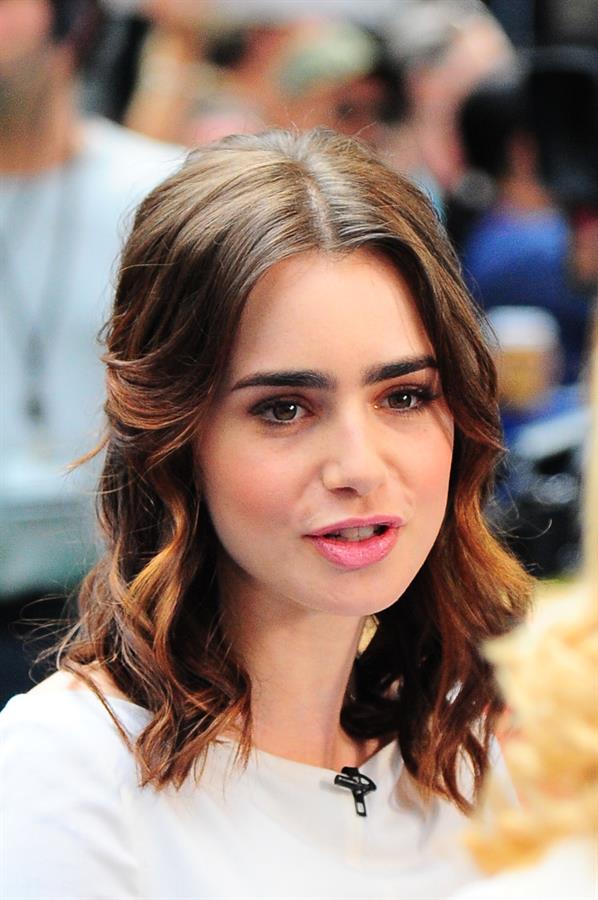 Lily Collins Outside 'Good Morning America' studio - New York, Aug. 7, 2013 