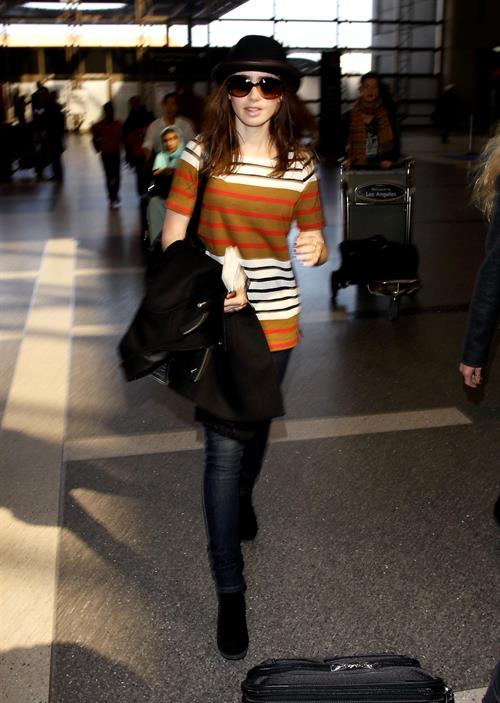 Lily Collins LAX airport in Los Angeles, March 4, 2013 
