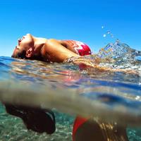 Nicole Isaacs in a bikini