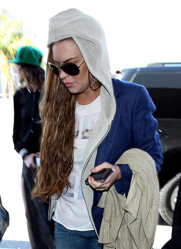 Lindsay Lohan at LAX Airport 4/18/13