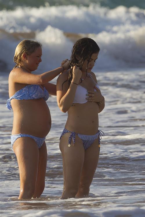 Lucy Hale Bikini Pictures Lucy Hale On the Beach with her boyfriend Graham Rogers and friends, Hawaii, on June 6, 2013
