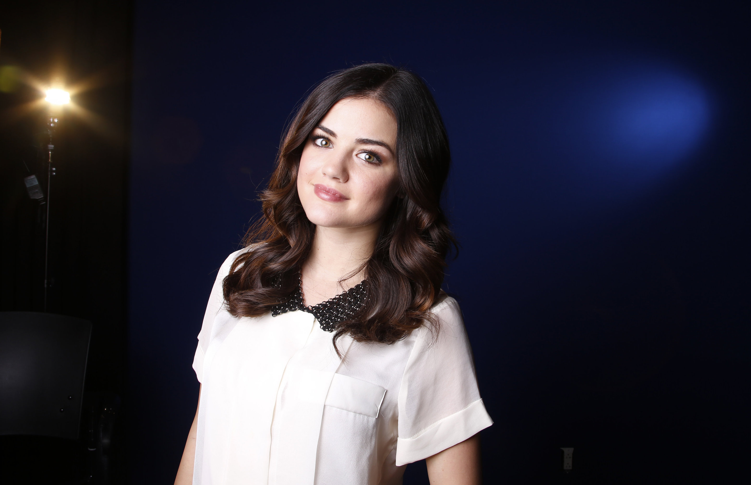 Lucy Hale posing for Carlo Allegri portraits in New York City - November 20, 2012 