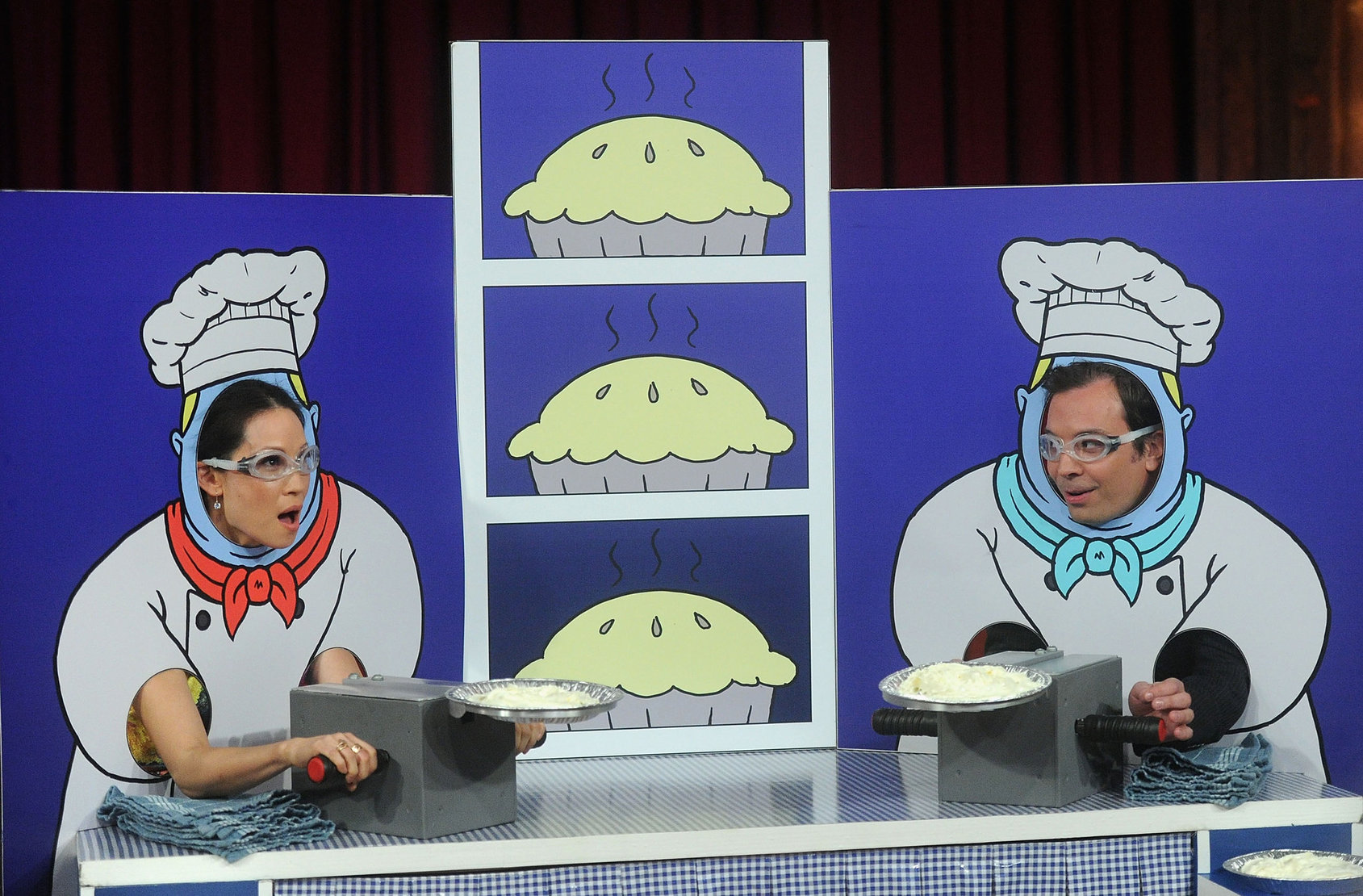 Lucy Liu Late Night with Jimmy Fallon in NYC 1/29/13 