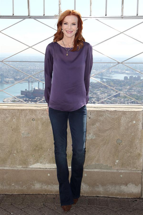 Marcia Cross Marcia Cross Lights The Empire State Building In Honor Of Plan International USA on October 10, 2012