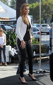 Maria Menounos on the set of Extra in LA 10/2/13 