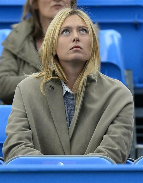 Maria Sharapova Watches her boyfriend on day one of the AEGON Championships at Queens Club in London - June 10, 2013 