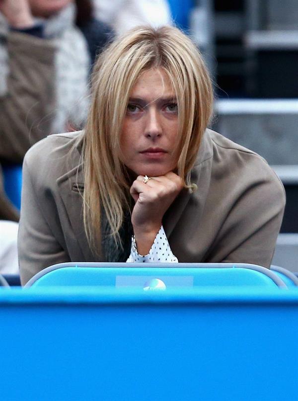 Maria Sharapova Watches her boyfriend on day one of the AEGON Championships at Queens Club in London - June 10, 2013 
