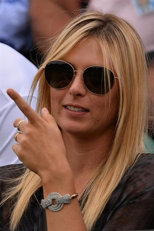 Maria Sharapova Watches her boyfriend Day 4 of the Wimbledon Tennis Championships June 27, 2013 