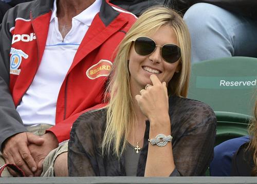 Maria Sharapova Watches her boyfriend Day 4 of the Wimbledon Tennis Championships June 27, 2013 