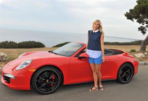 Maria Sharapova Porsche photoshoot in Manhattan Beach, California on July 11, 2013 
