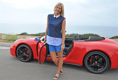 Maria Sharapova Porsche photoshoot in Manhattan Beach, California on July 11, 2013 