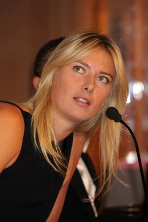 Maria Sharapova attends a press conference to present Saturday's exhibition match Milan November 30, 2012 