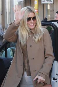 Michelle Hunziker Spotted at the Trussardi Cafe in Mailand on March 19, 2013