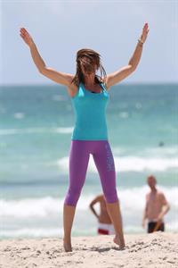 Michelle Heaton Filming a fitness show on Miami Beach, Florida (May 21, 2013) 