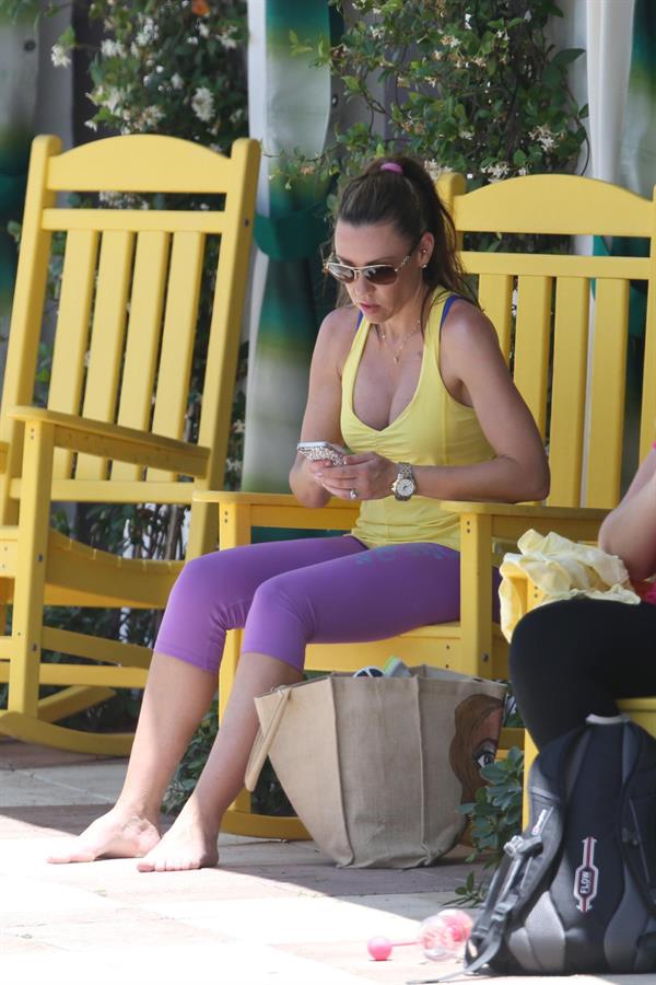 Michelle Heaton Filming a fitness show on Miami Beach, Florida (May 21, 2013) 