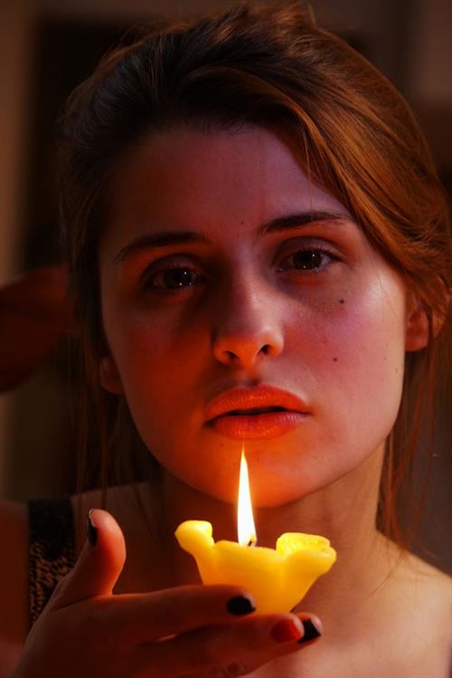 Clara D in  Coffee Break 1  for The Life Erotic - Clara D bares her hairy pussy as she masturbates on the chair.