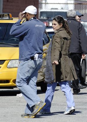 Mila Kunis on the set of The Angriest Man In Brooklyn in Hollywood (February 20, 2013) 