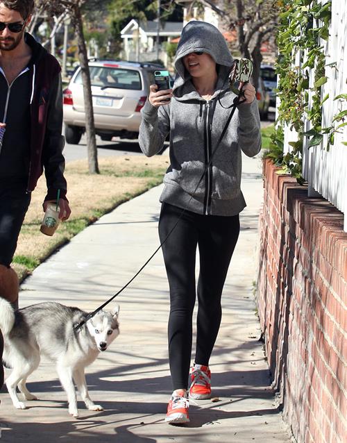 Miley Cyrus walking her dog in Studio City 1/28/13 