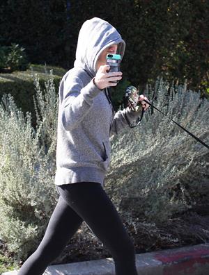 Miley Cyrus walking her dog in Studio City 1/28/13 