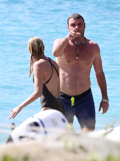 Naomi Watts wearing a swimsuit on the beach in St Barts 12/31/12 
