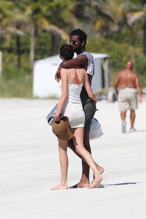 Nicole Trunfio bikini candids in Miami Beach 11/1/12