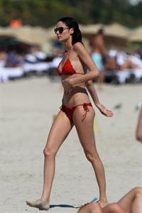 Nicole Trunfio bikini candids in Miami Beach 11/1/12