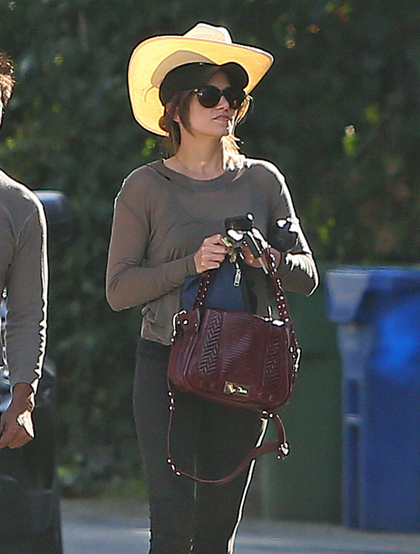 Nikki Reed walking and wearing her cowboy hat in Los Angeles on February 21, 2013