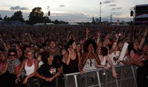 Alecia Moore (Pink) performing at the O2 Wireless festival in London on July 2, 2011