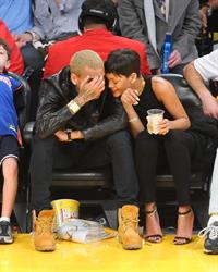 Rihanna New York Knicks vs Los Angeles Lakers in Los Angeles on December 25, 2012