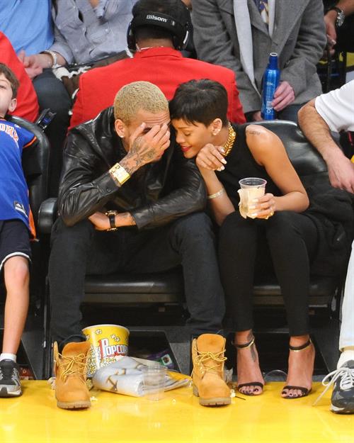 Rihanna New York Knicks vs Los Angeles Lakers in Los Angeles on December 25, 2012