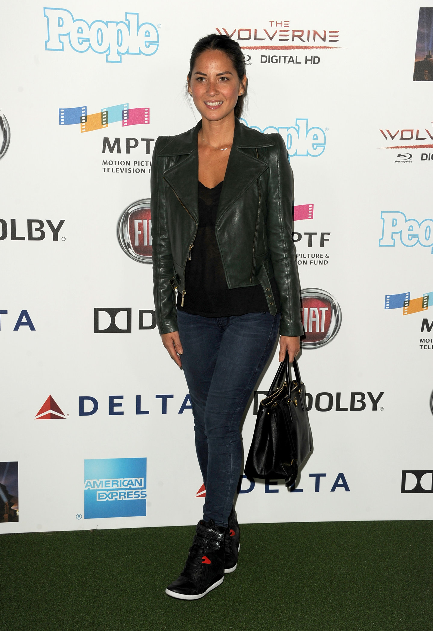 Olivia Munn Hugh Jackman One Night Only Benefit in Hollywood, October 12, 2013 