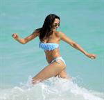 Padma Lakshmi in a bikini on the beach in Miami, Florida - December 8, 2012 