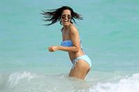 Padma Lakshmi in a bikini on the beach in Miami, Florida - December 8, 2012 