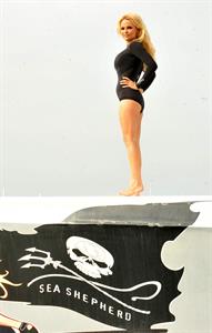 Pamela Anderson Launches Sea Shepherds Operation Zero Tolerance Whale Defense Campaign on November 2, 2012 