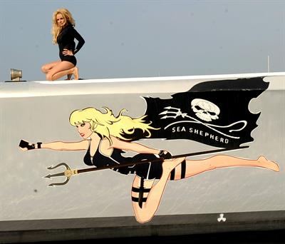 Pamela Anderson Launches Sea Shepherds Operation Zero Tolerance Whale Defense Campaign on November 2, 2012 