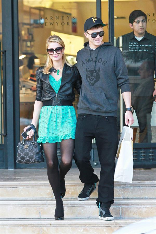 Paris Hilton and River Viiperi at Barneys doing some shopping in Beverly Hills