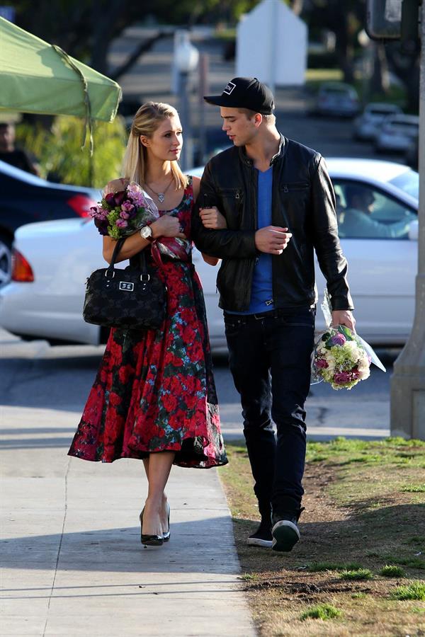 Paris Hilton and River Viiperi get in the mood for Valentine's Day with a romantic shopping trip in LA 2/11/13 