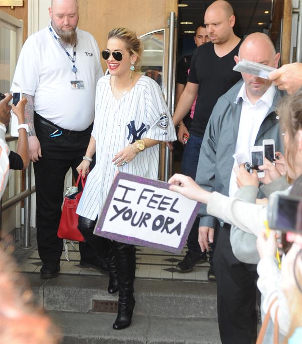 Rita Ora - leaving the BBC Maida Vale Studios in London 10 August 2012