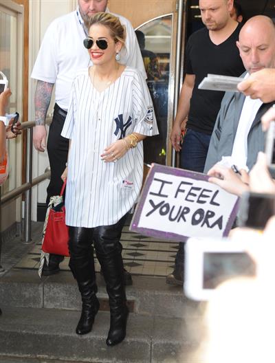 Rita Ora - leaving the BBC Maida Vale Studios in London 10 August 2012