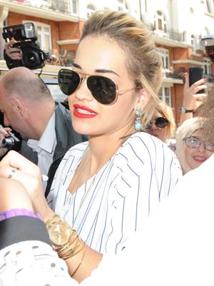 Rita Ora - leaving the BBC Maida Vale Studios in London 10 August 2012