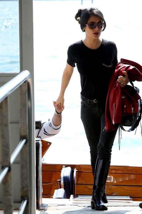 Salma Hayek Visiting the Biennale in Venice May 30, 2013