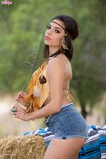 Darcie in Jean Shorts