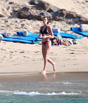 Stephanie Seymour bikini candids on the beach in St. Barts 12/31/12 