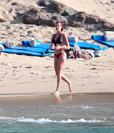 Stephanie Seymour bikini candids on the beach in St. Barts 12/31/12 