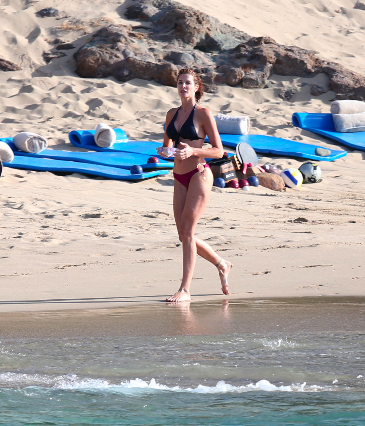 Stephanie Seymour bikini candids on the beach in St. Barts 12/31/12 