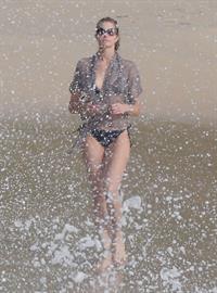 Stephanie Seymour bikini candids on the beach in St. Barts 12/22/12 