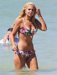 Tulisa Contostavlos in a bikini on the beach in Honolulu July 31, 2012