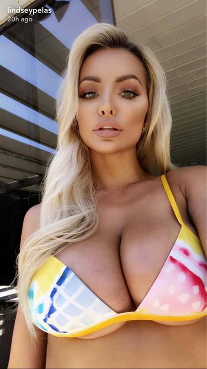 Lindsey Pelas in a bikini taking a selfie