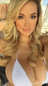 Lindsey Pelas in a bikini taking a selfie